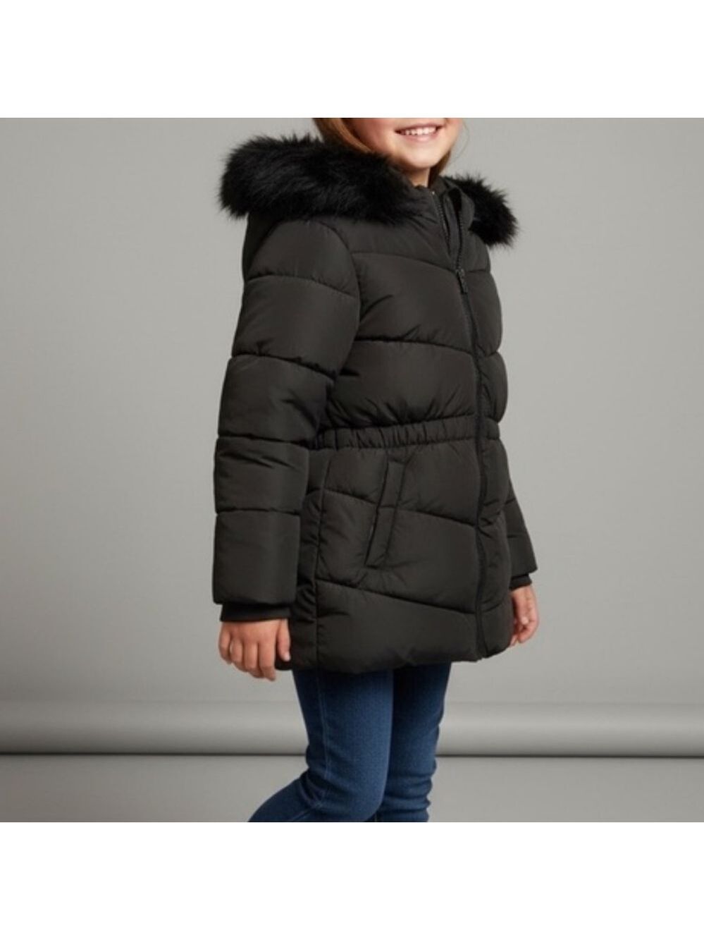 Member's Mark Girls Removable Faux Fur Trim Hood Puffer Jacket S (6/6X) - Picture 3 of 6